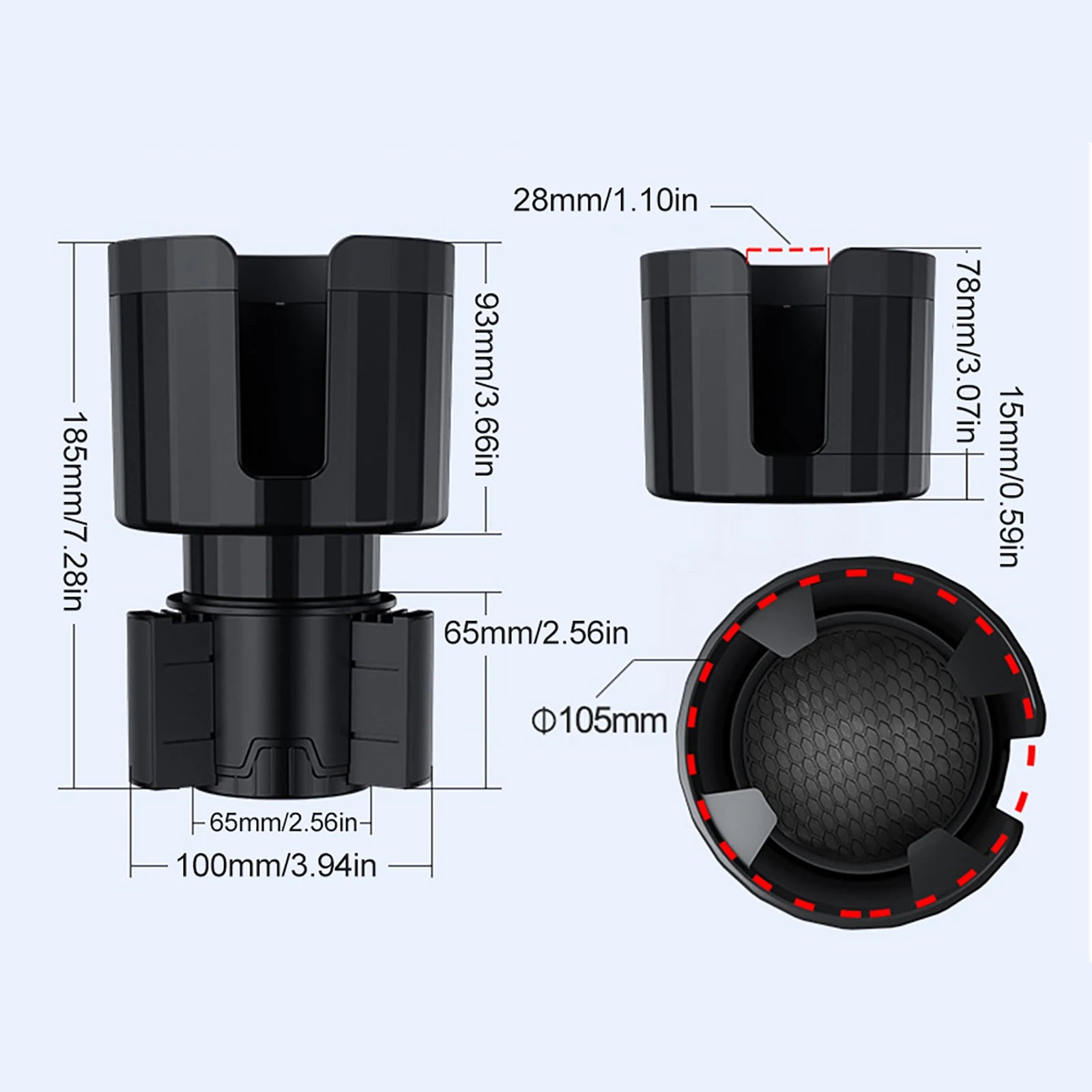 Large Adjustable Car Cup Holder Expander